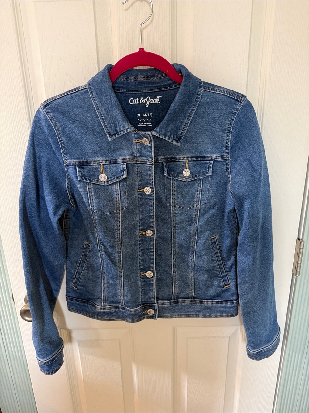 Cat & Jack Medium Blue Denim Jacket with Button Front